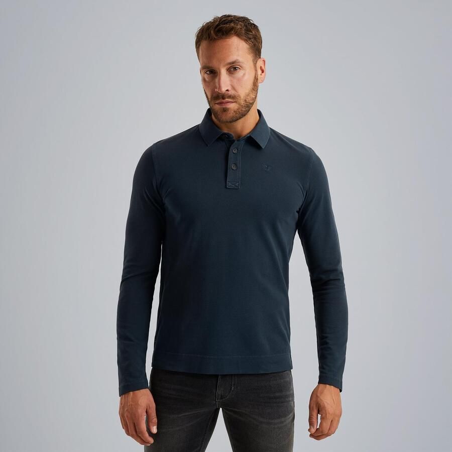 PME Legend Lange mouw polo shirt piqué kledingstuk Blue Heren - Foto 4