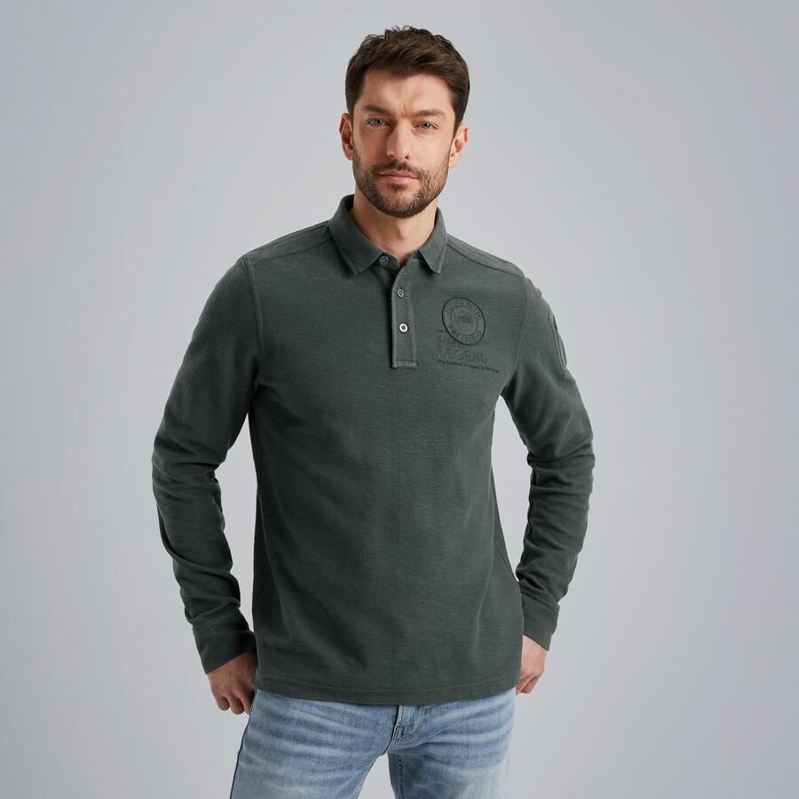 PME Legend polo gebreid donkergroen - Foto 4
