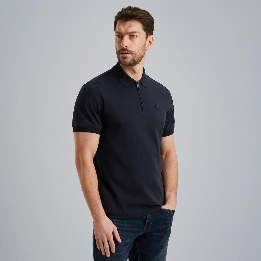 PME LEGEND Heren Polo's & T-shirts Short Sleeve Polo Interlock Melange Zip Blauw - Foto 6