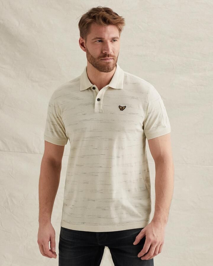 PME LEGEND Polo met streeppatroon en flight pocket - Foto 4