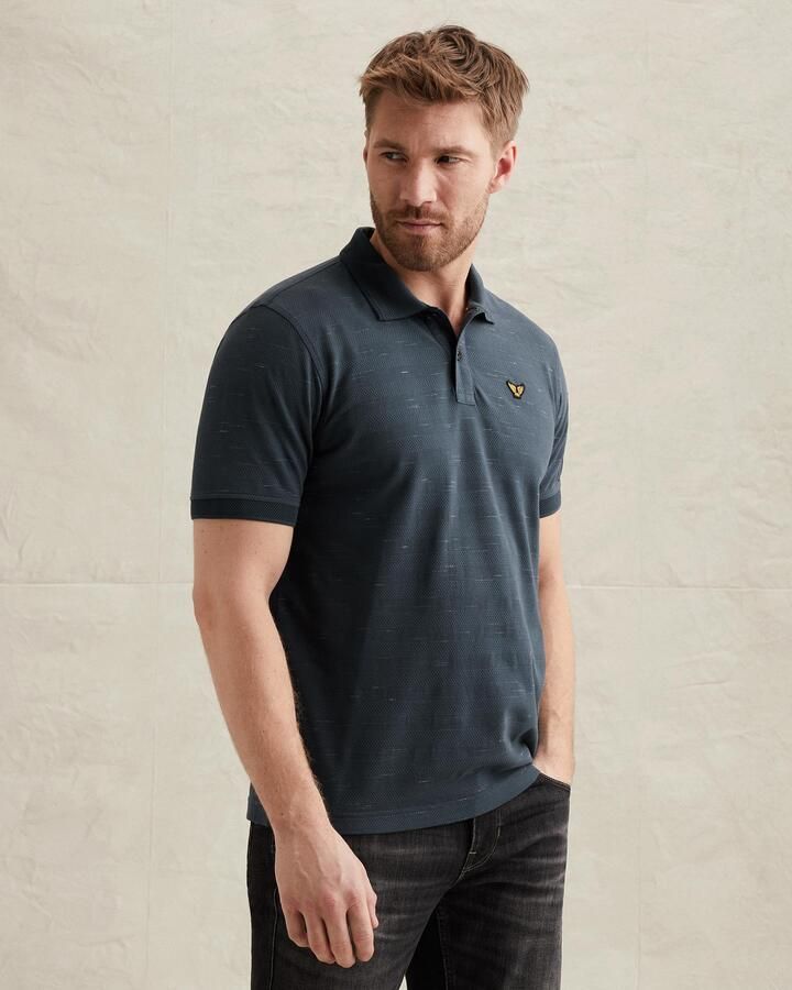 PME LEGEND Polo met streeppatroon en flight pocket - Foto 3
