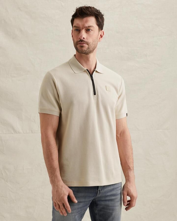 PME LEGEND Heren Polo's & T-shirts Waffle Structure Pique Creme - Foto 5