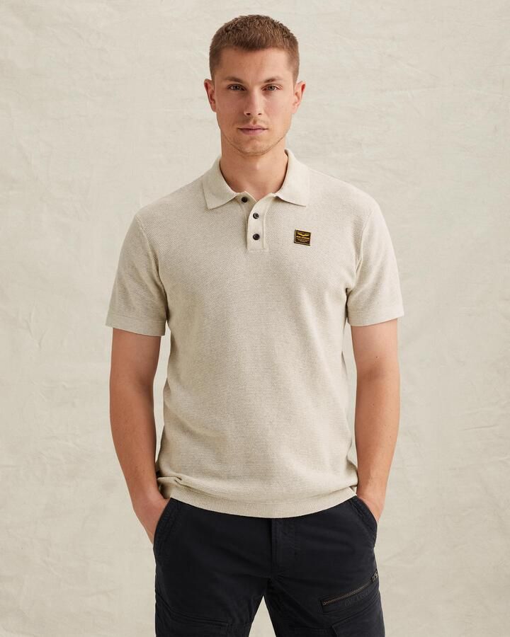 PME Legend Poloshirt Knitted Structure Ecru - Foto 2