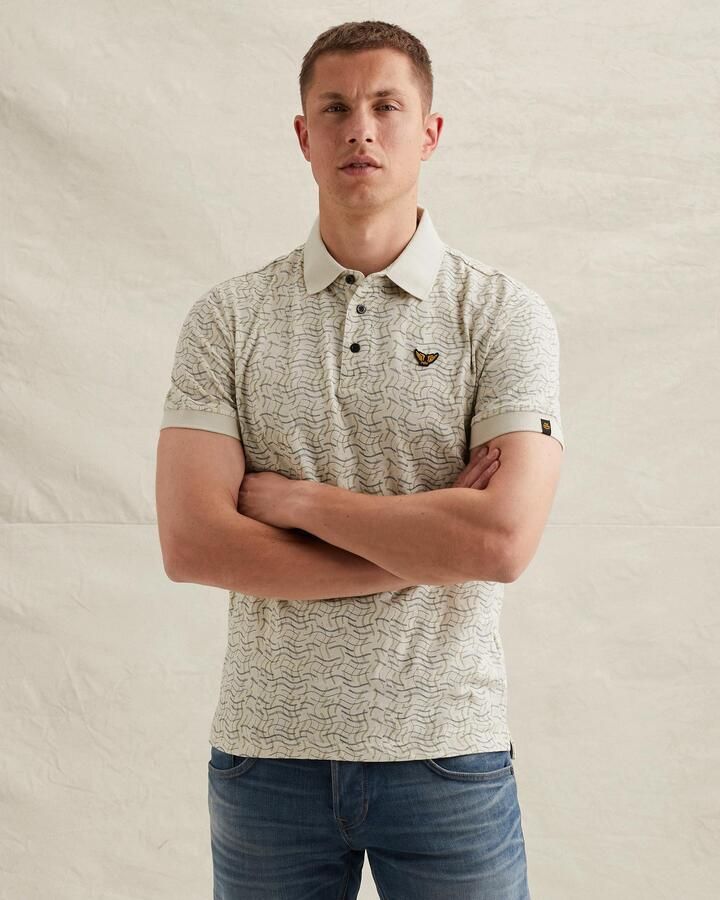 PME LEGEND Polo van 100% katoen met allover print - Foto 3