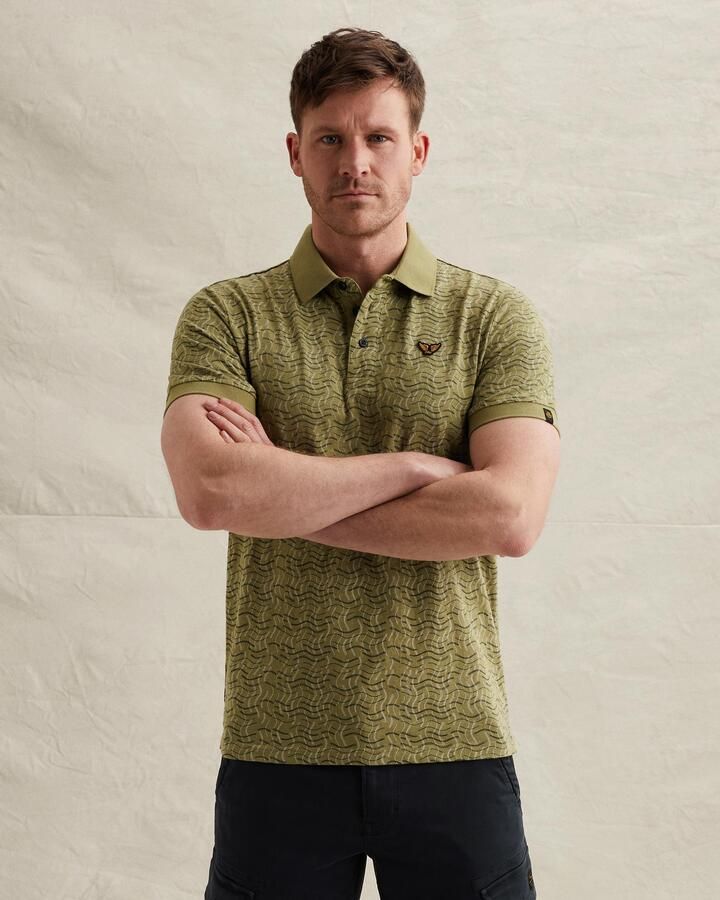 PME LEGEND Polo van 100% katoen met allover print - Foto 2