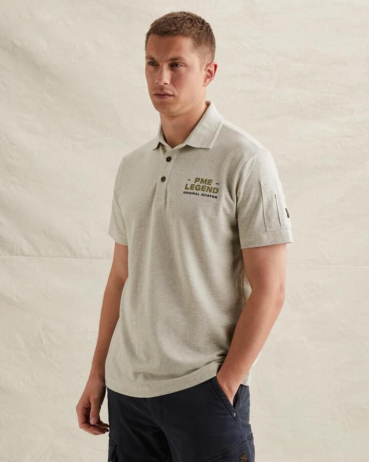 PME LEGEND Polo van 100% katoen met flight pocket