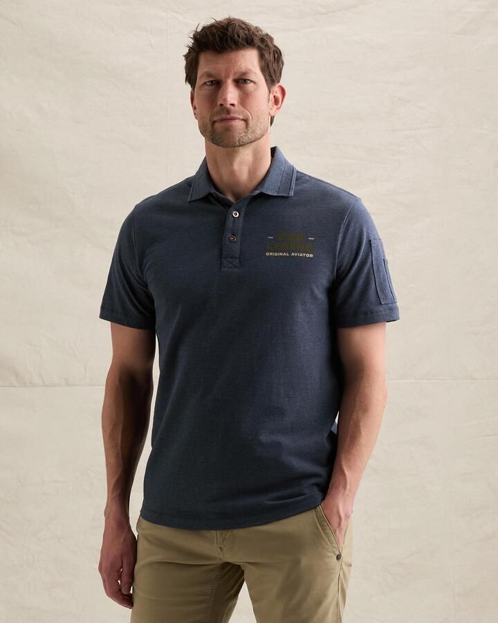 PME LEGEND Polo van 100% katoen met flight pocket