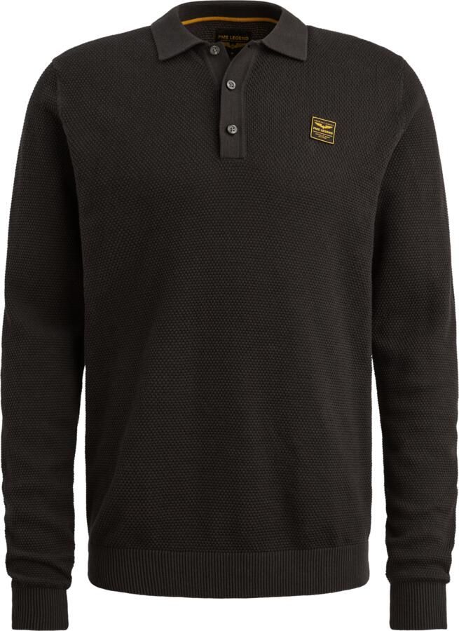 PME LEGEND Polo van 100% katoen met lange mouwen