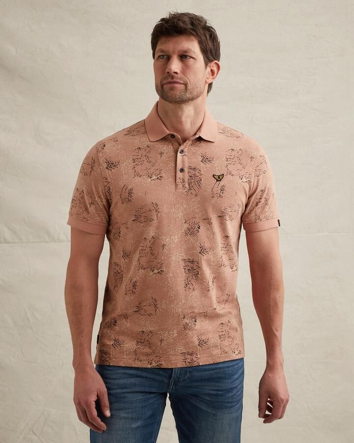 PME LEGEND Polo van jersey met allover print - Foto 3