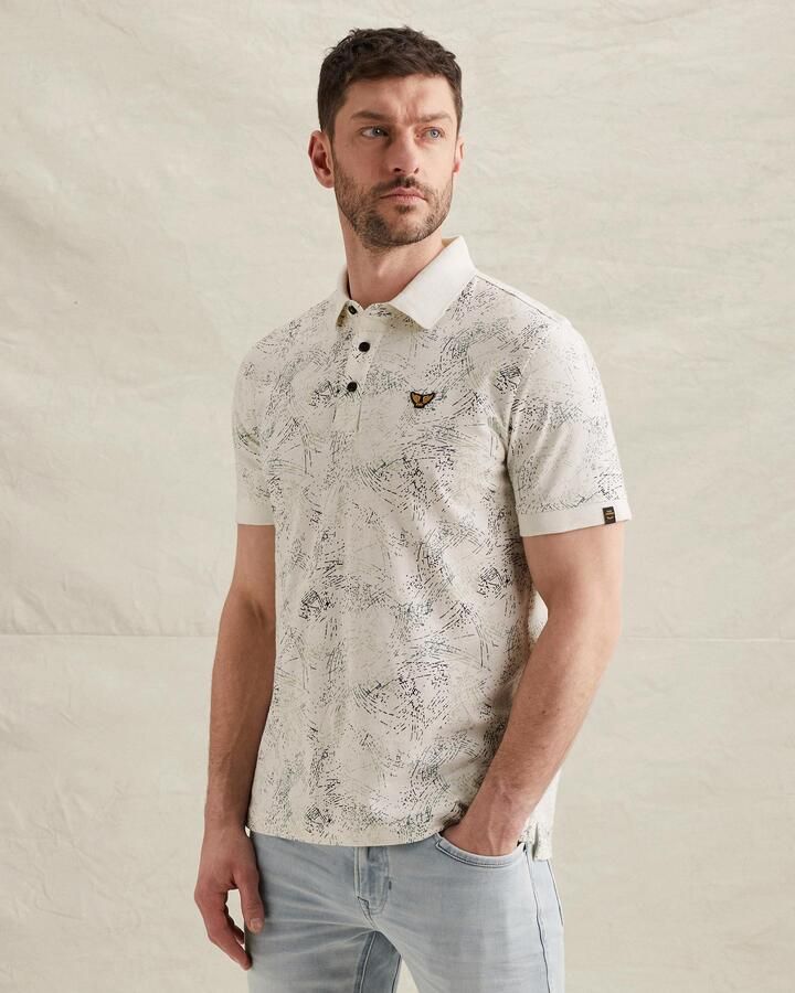 PME LEGEND Polo van jersey met allover print - Foto 3