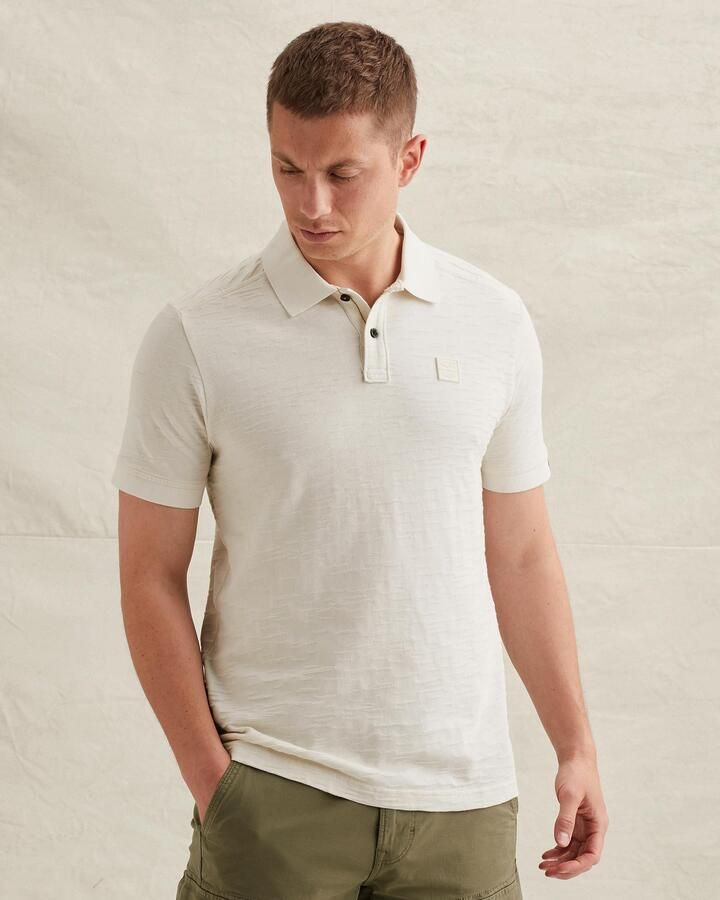 PME LEGEND Polo van jersey met jacquard patroon