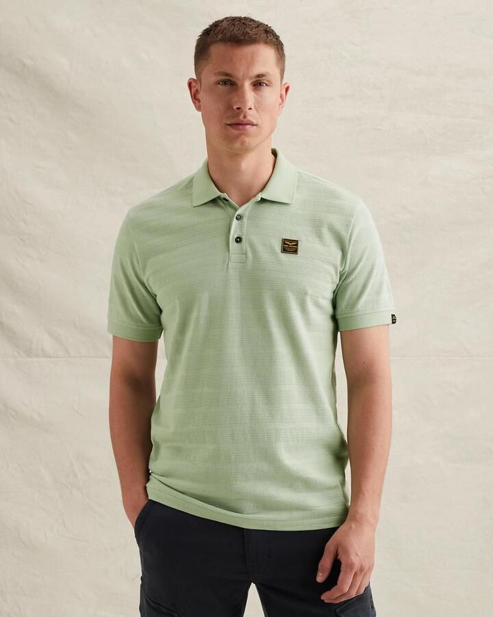 PME LEGEND Heren Polo's & T-shirts Short Sleeve Polo Jacquard Jersey Stripe Mint - Foto 7