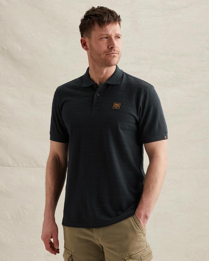 PME LEGEND Polo van jersey met streeppatroon - Foto 3