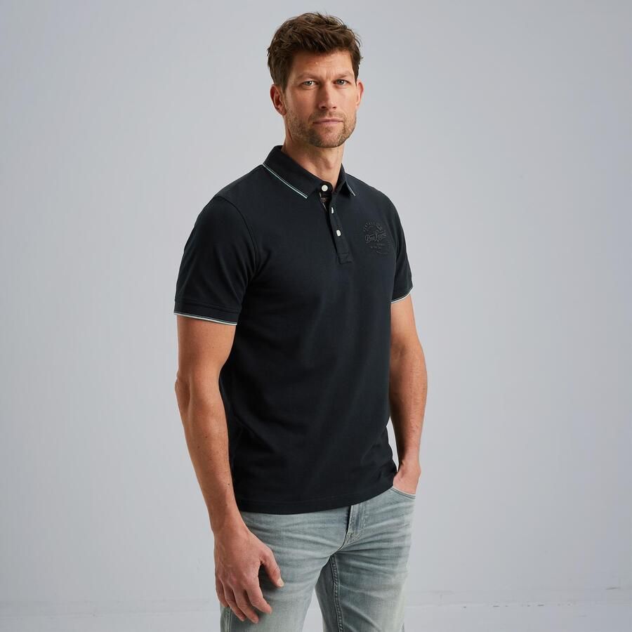 PME LEGEND Heren Polo's & T-shirts Stretch Pique Package Donkerblauw - Foto 6