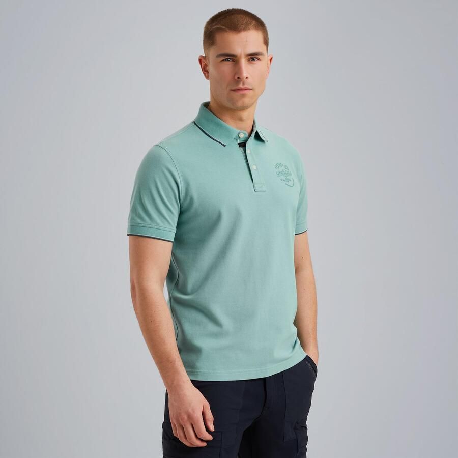 PME LEGEND Heren Polo's & T-shirts Stretch Pique Package Blauw - Foto 6