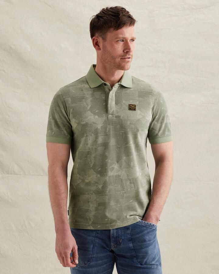PME LEGEND Polo van piqué met allover print - Foto 2
