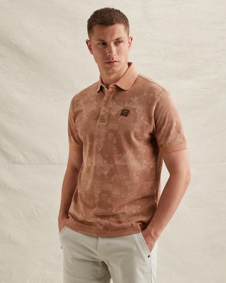 PME LEGEND Polo van piqué met allover print - Foto 4