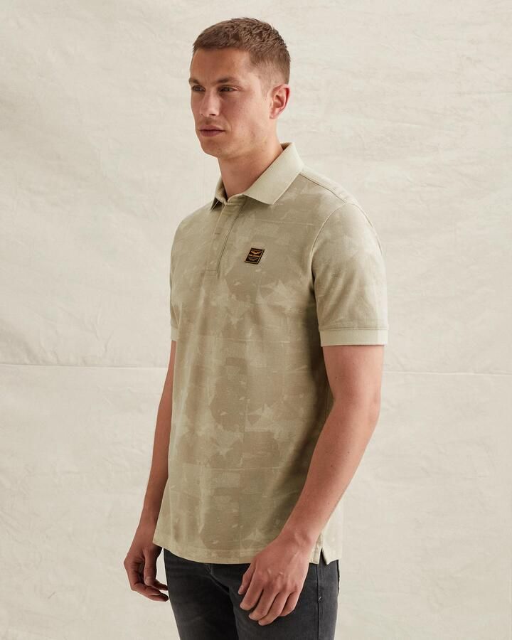 PME LEGEND Heren Polo's & T-shirts Short Sleeve Polo Printed Two Tone Pique Beige - Foto 7