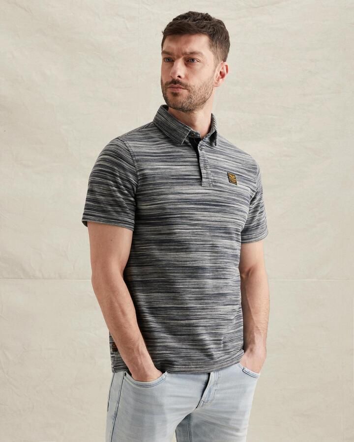 PME Legend regular gestreepte polo antraciet - Foto 3