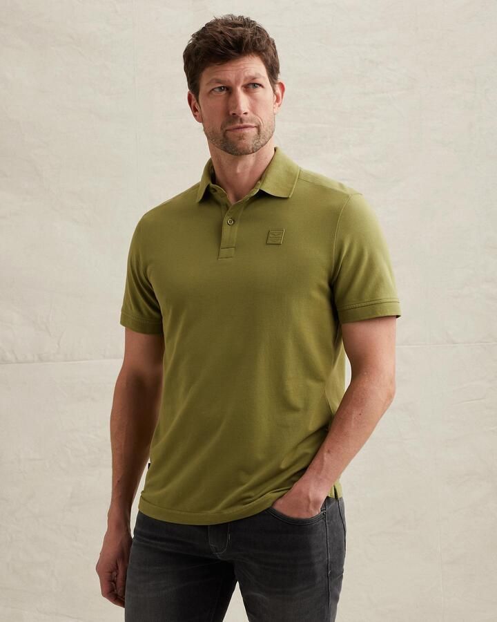 PME LEGEND Polo van piqué met stretch en flight pocket