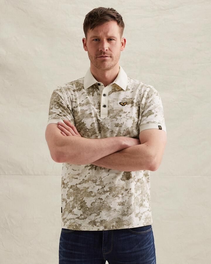PME Legend regular fit camouflage polo beige - Foto 3