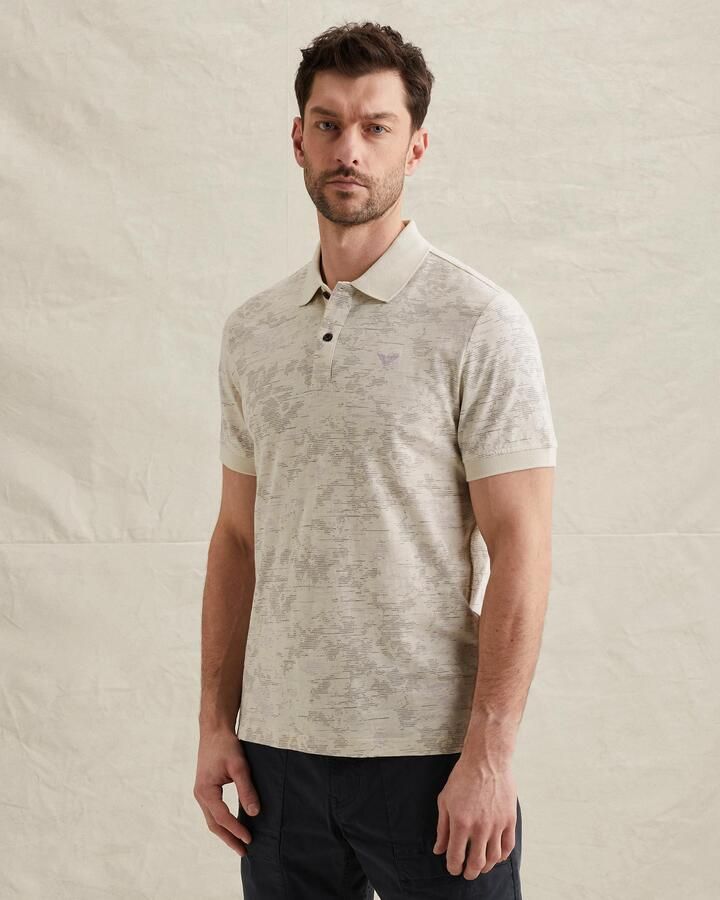 PME LEGEND Polo van slub jersey met allover print - Foto 3