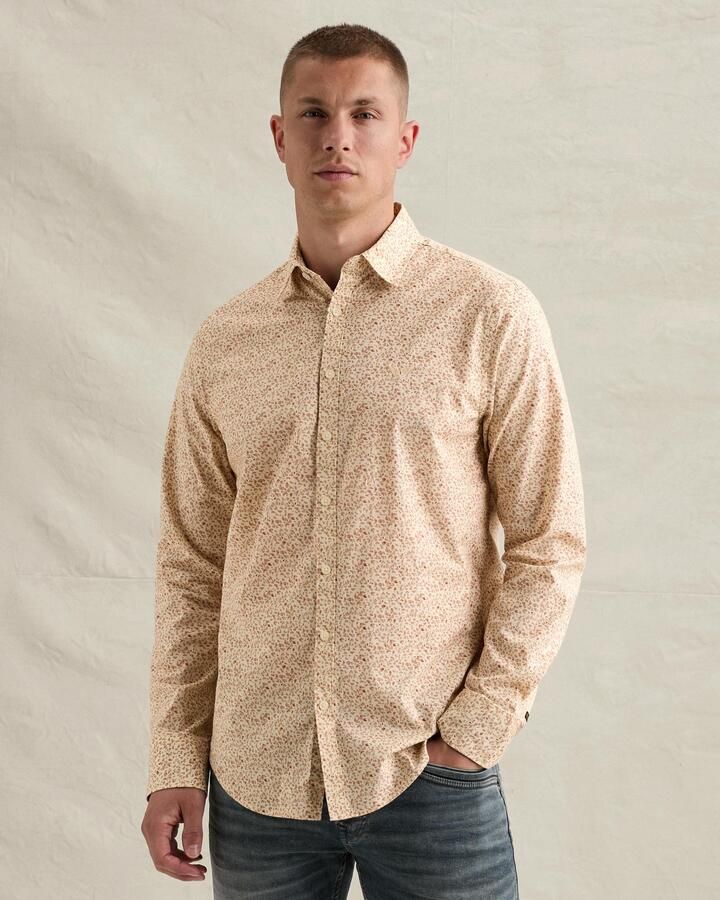 PME LEGEND Poplin overhemd met allover print en borduursel