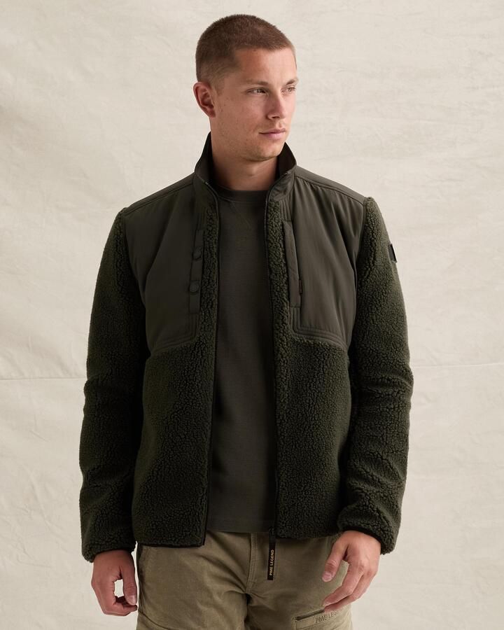 PME LEGEND Sherpa hybrid jacket met ritssluiting