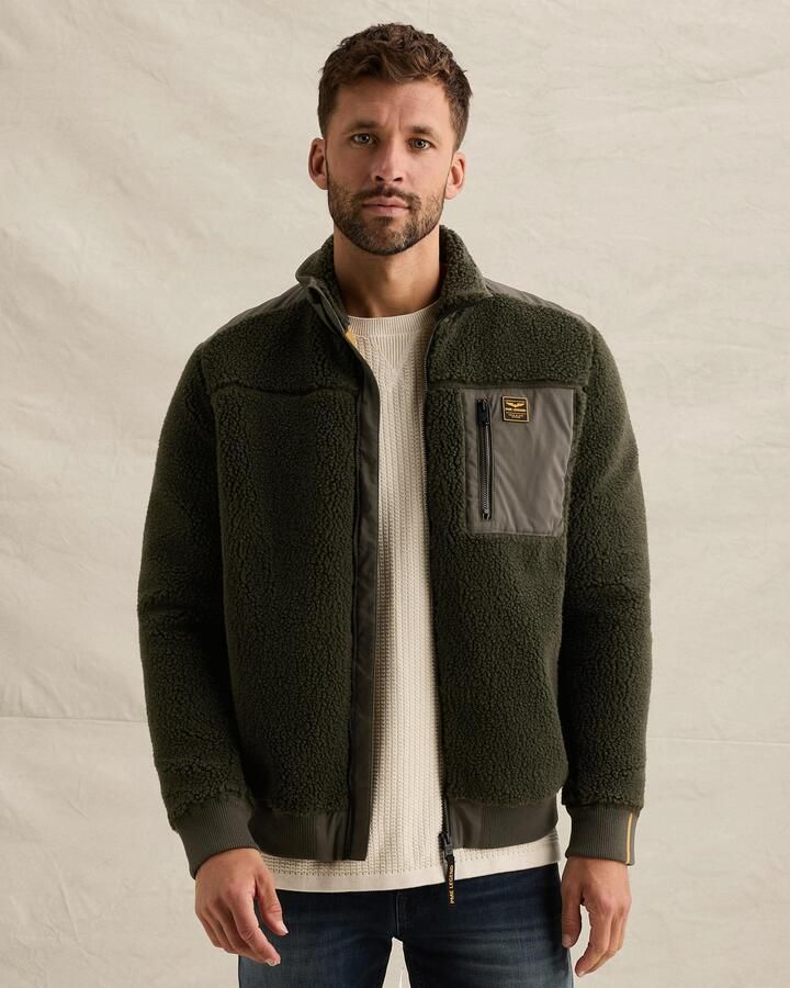 PME LEGEND Sherpa hybrid jacket met ritssluiting