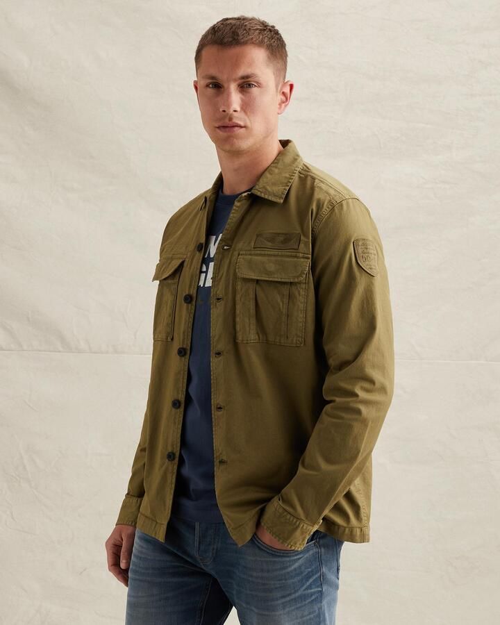 PME LEGEND Shirt jacket met borstzakken en badge op de mouw