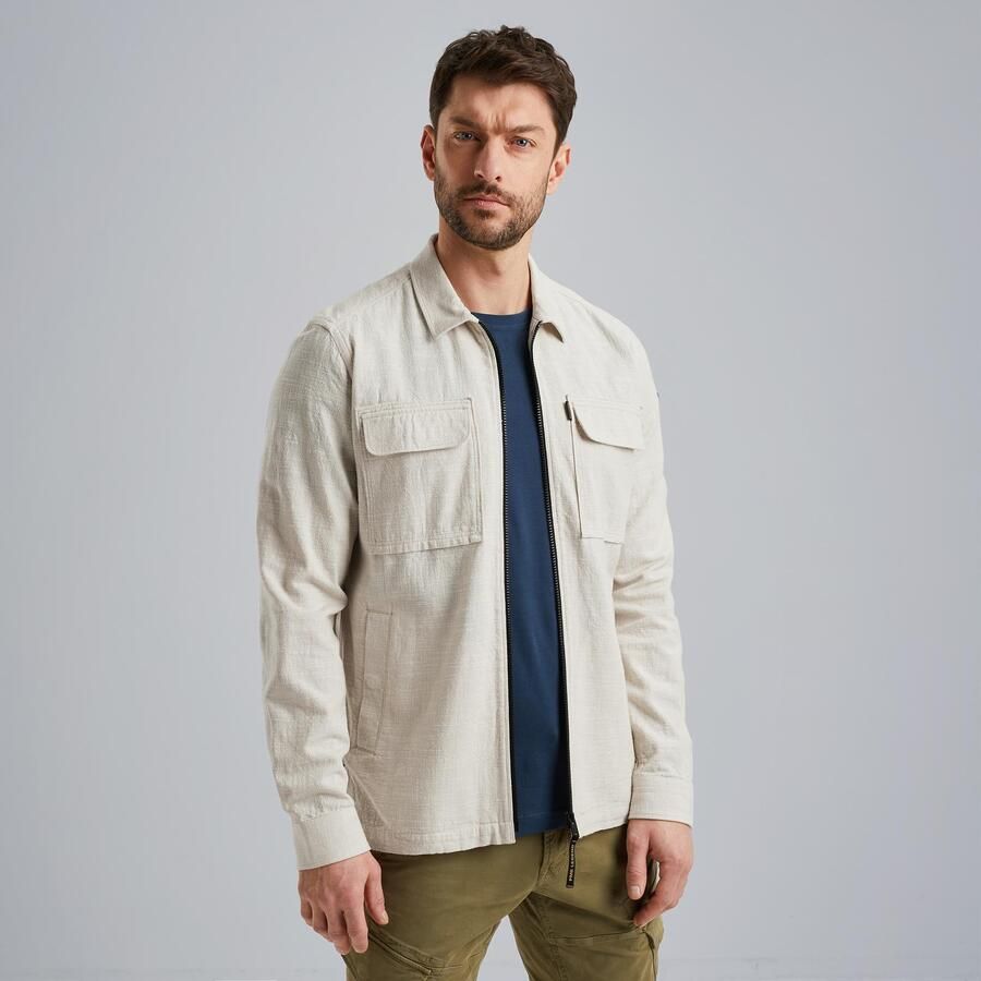 PME Legend Lange Mouw Slub Shirt Psi2502228 Beige Heren - Foto 4