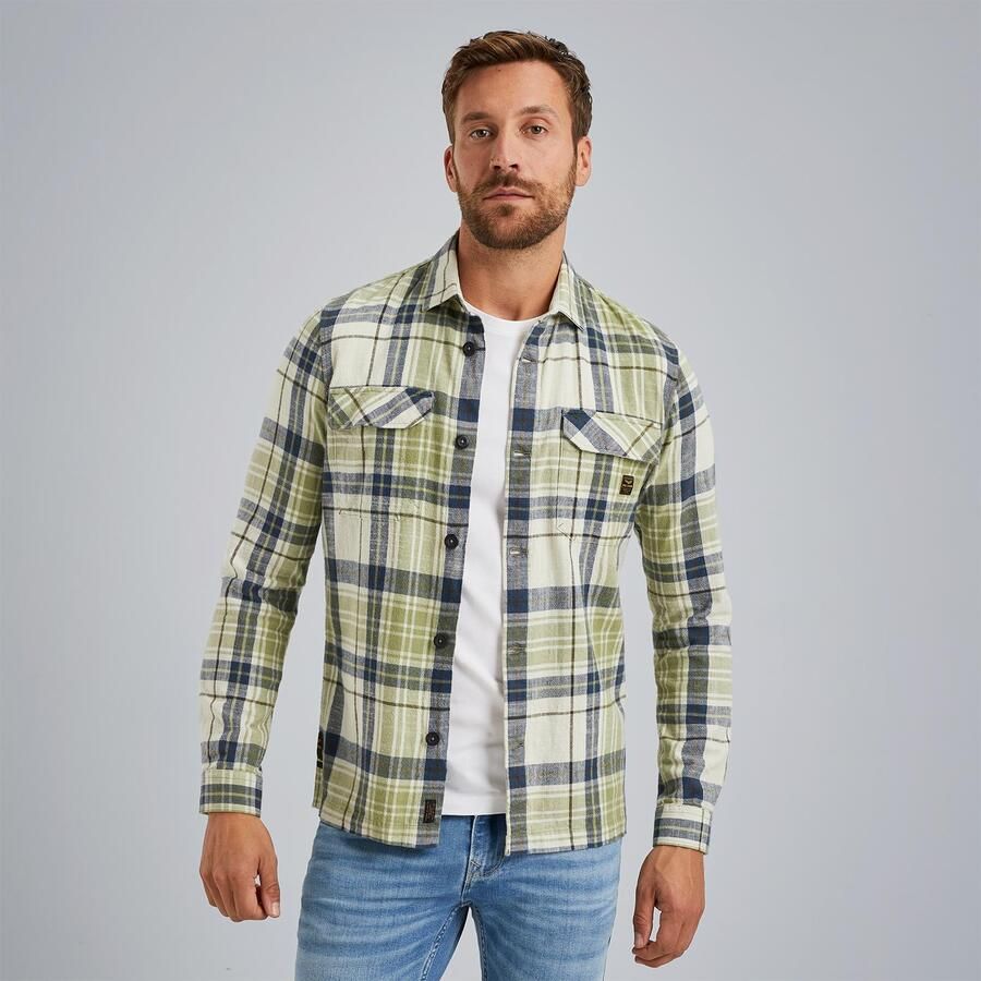 PME LEGEND Heren Overhemden Long Sleeve Shirt Ctn Yd Check Groen