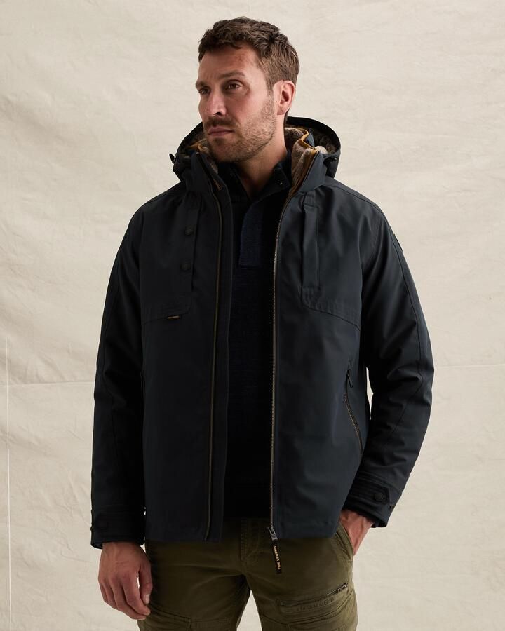 PME Legend SNOWPACK winterparka met imitatiebontkraag donkerblauw - Foto 3