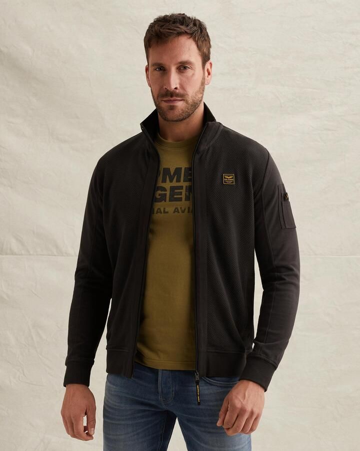 PME Legend sweatjack met opstaande kraag en ritssluiting