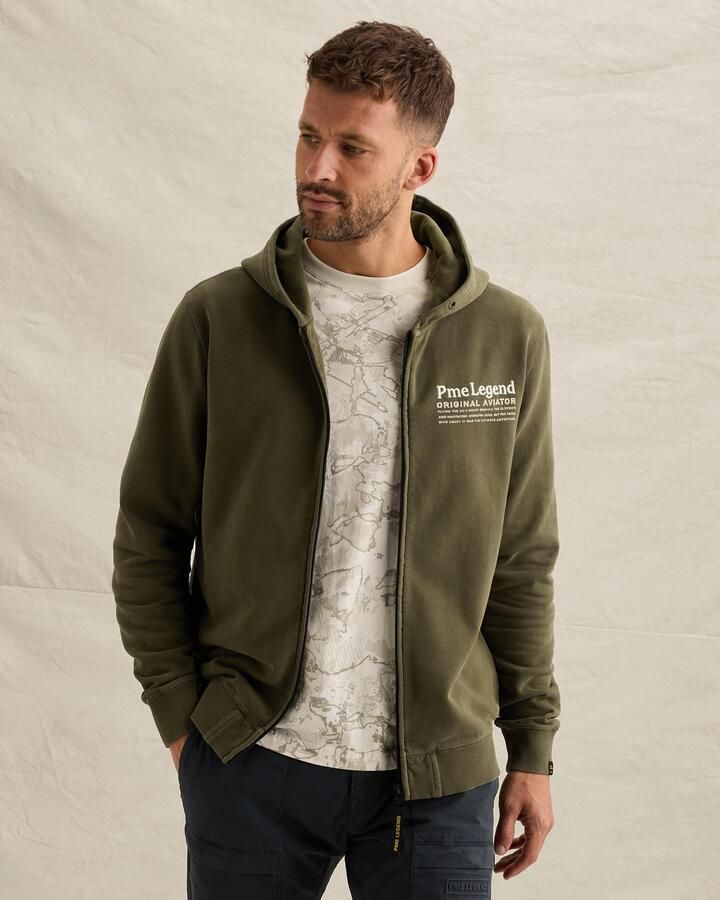 PME LEGEND Heren Truien & Vesten Hooded Dry Peached Fleece Gd Khaki - Foto 5
