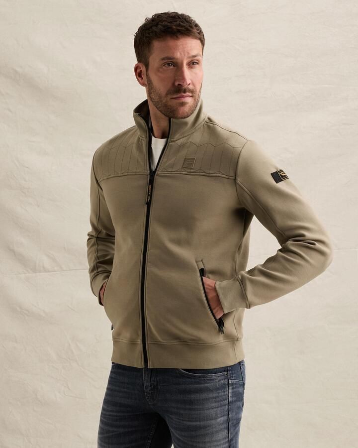 PME LEGEND Sweat jacket met ritssluiting en doorgestikt patroon