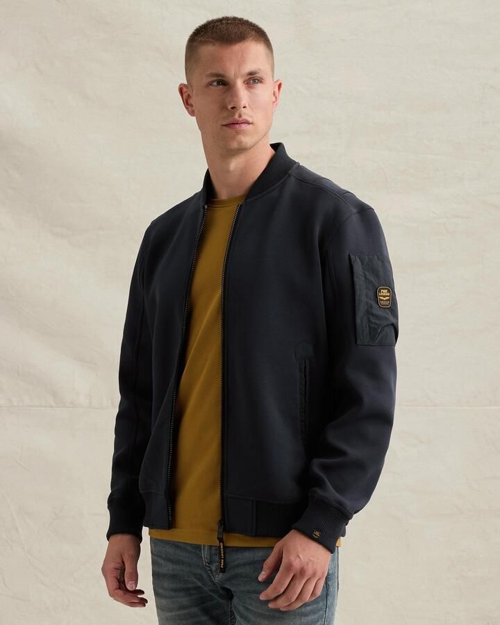 PME LEGEND Sweat jacket met ritssluiting en flight pocket