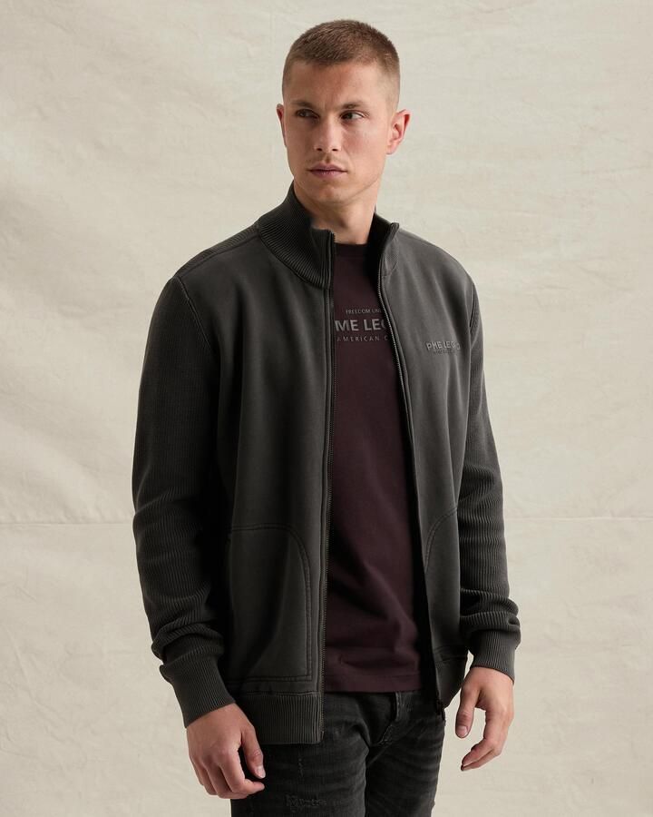 PME LEGEND Sweat jacket with zipper closure and high collar