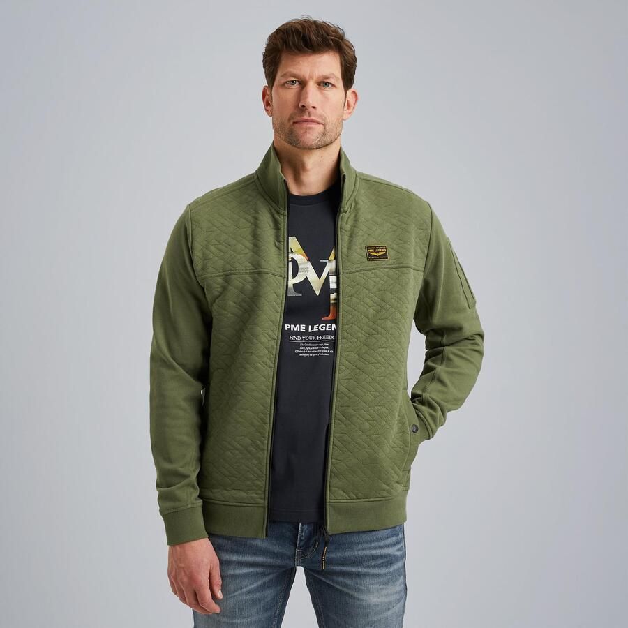 PME Legend sweatvest met textuur donkergroen