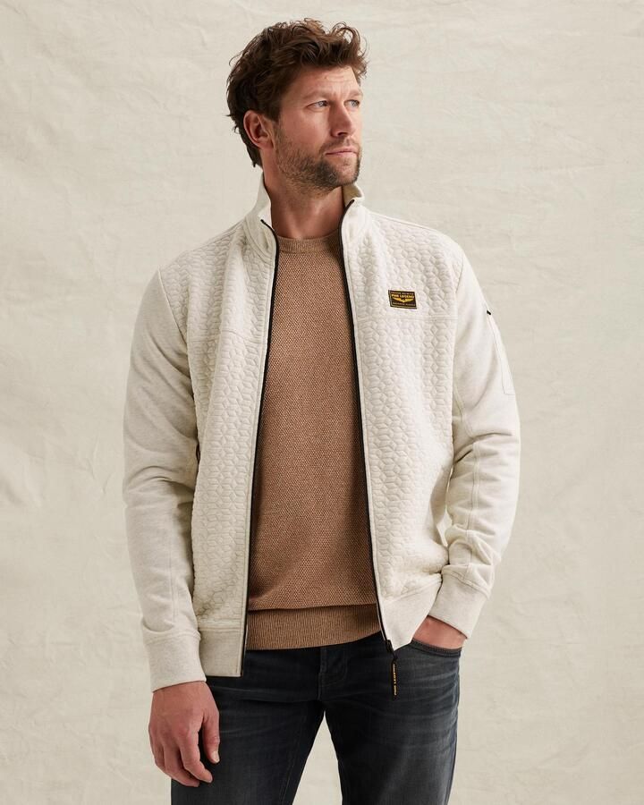 PME LEGEND Sweat jacket met structuren en flight pocket - Foto 3