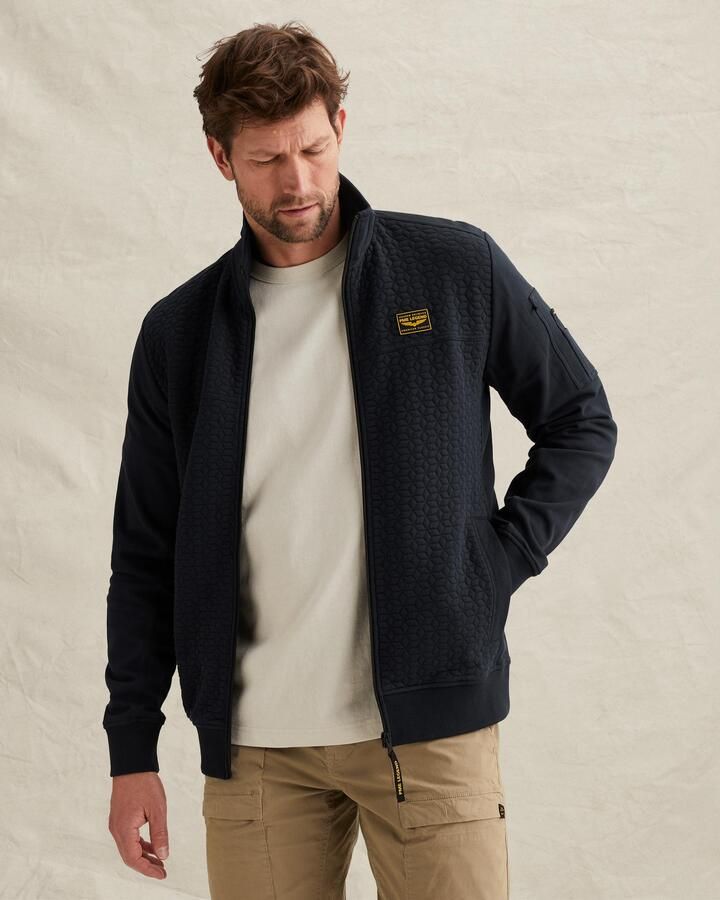 PME LEGEND Sweat jacket met structuren en flight pocket