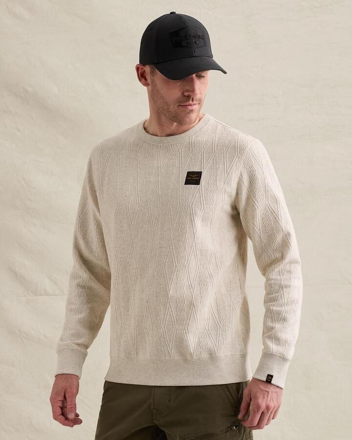 PME LEGEND Sweatshirt met allover jacquardpatroon en badge - Foto 5