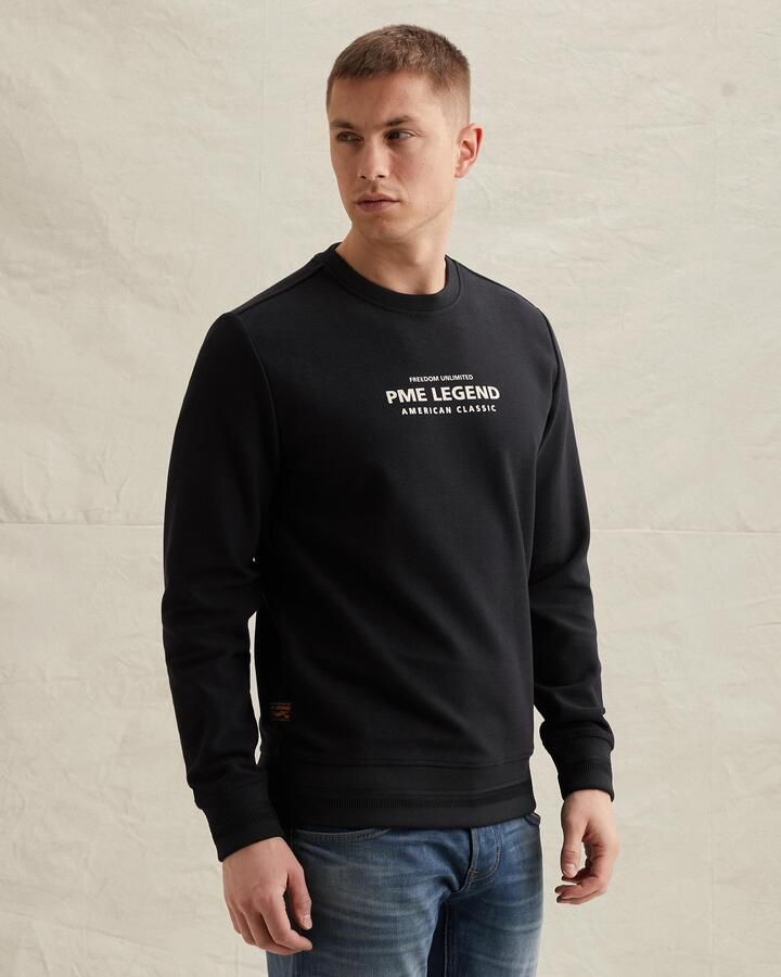 PME LEGEND Sweatshirt met artwork en ribkraag