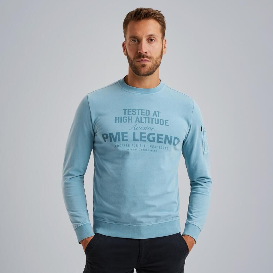 PME Legend Ronde Hals Terry Sweatshirt Blue Heren