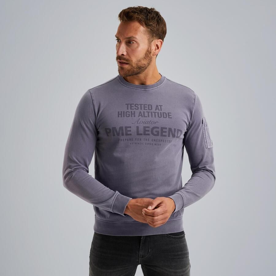 PME Legend Crewneck Terry Sweatshirt Purple Heren