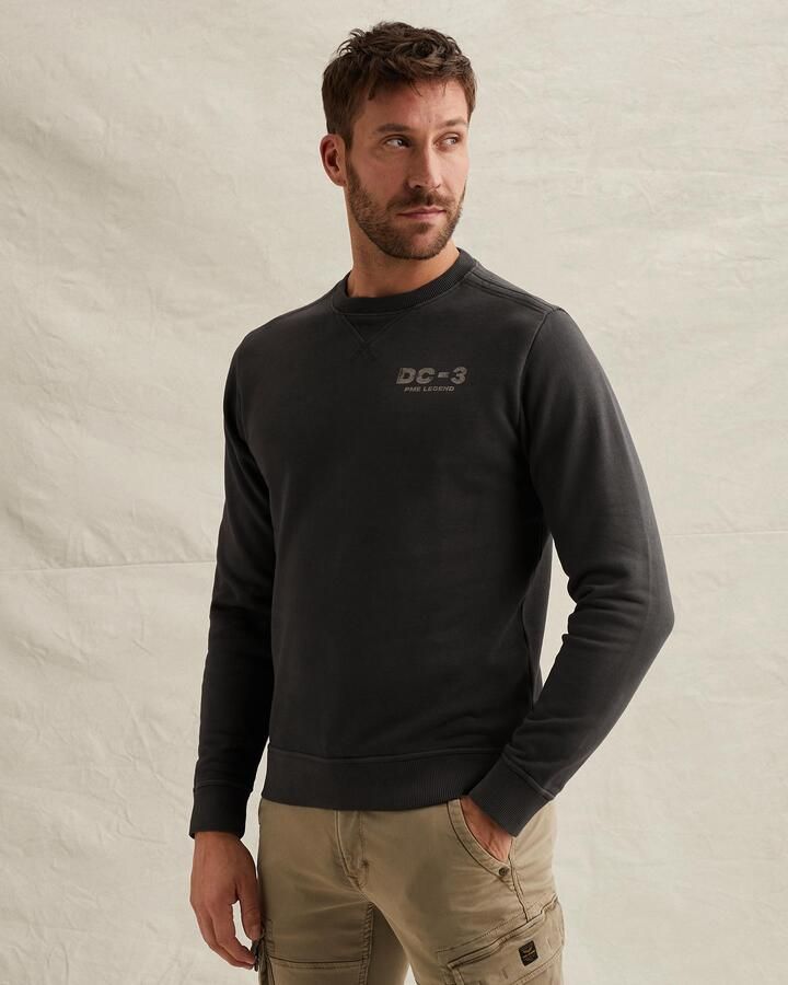 PME LEGEND Sweatshirt met garment-dye wassing en artwork