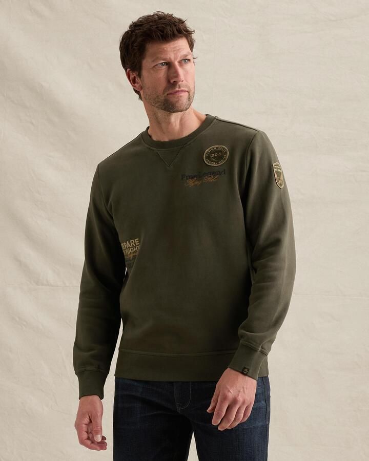 PME LEGEND Sweatshirt met garment-dye wassing en artworks