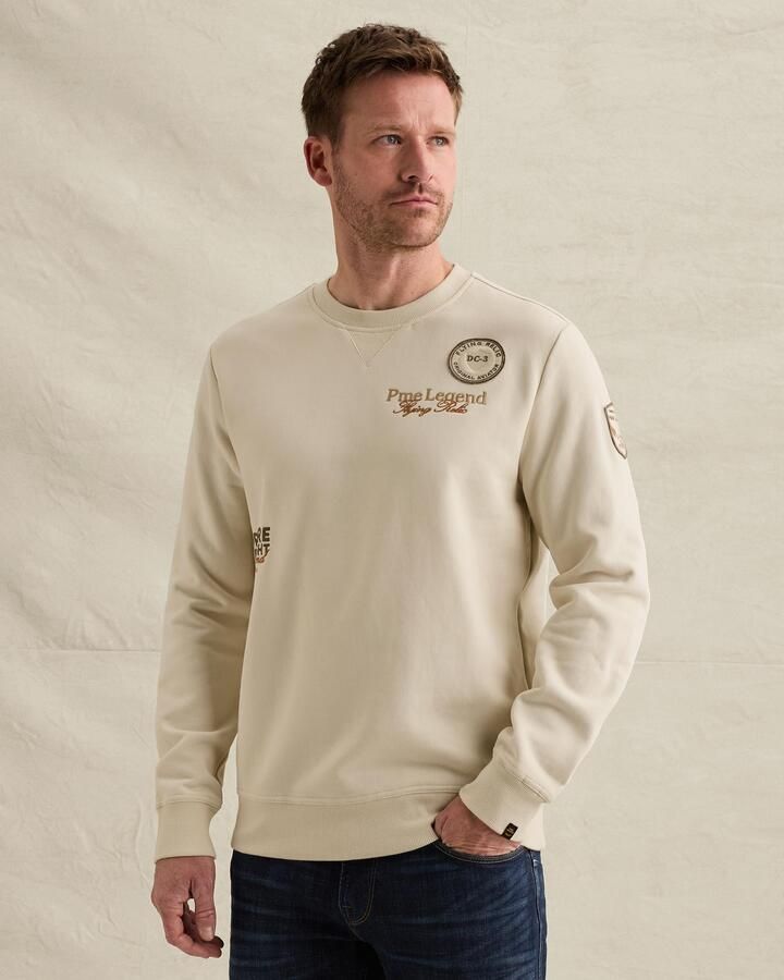 PME LEGEND Sweatshirt met garment-dye wassing en artworks
