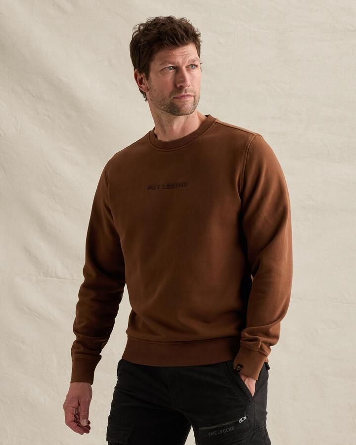 PME LEGEND Sweatshirt met garment-dye wassing en logo op de borst