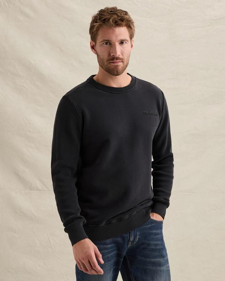 PME LEGEND Sweatshirt met gebreide mouwen en print